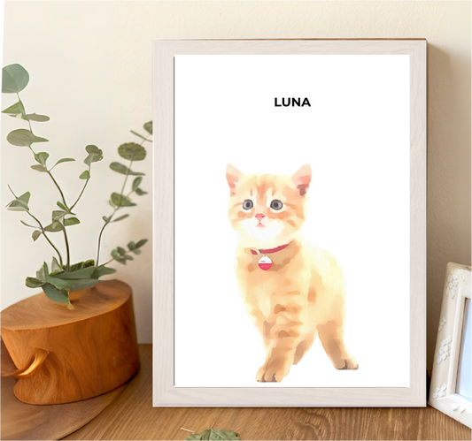 Custom Minimalist Pet Portrait – Watercolor Style