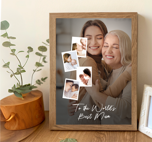 Custom Mum Photo Collage Poster – Modern Mother’s Day Gift