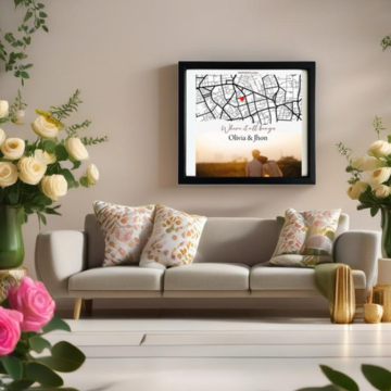 Custom City Map Poster – With Photo & Personalised Message