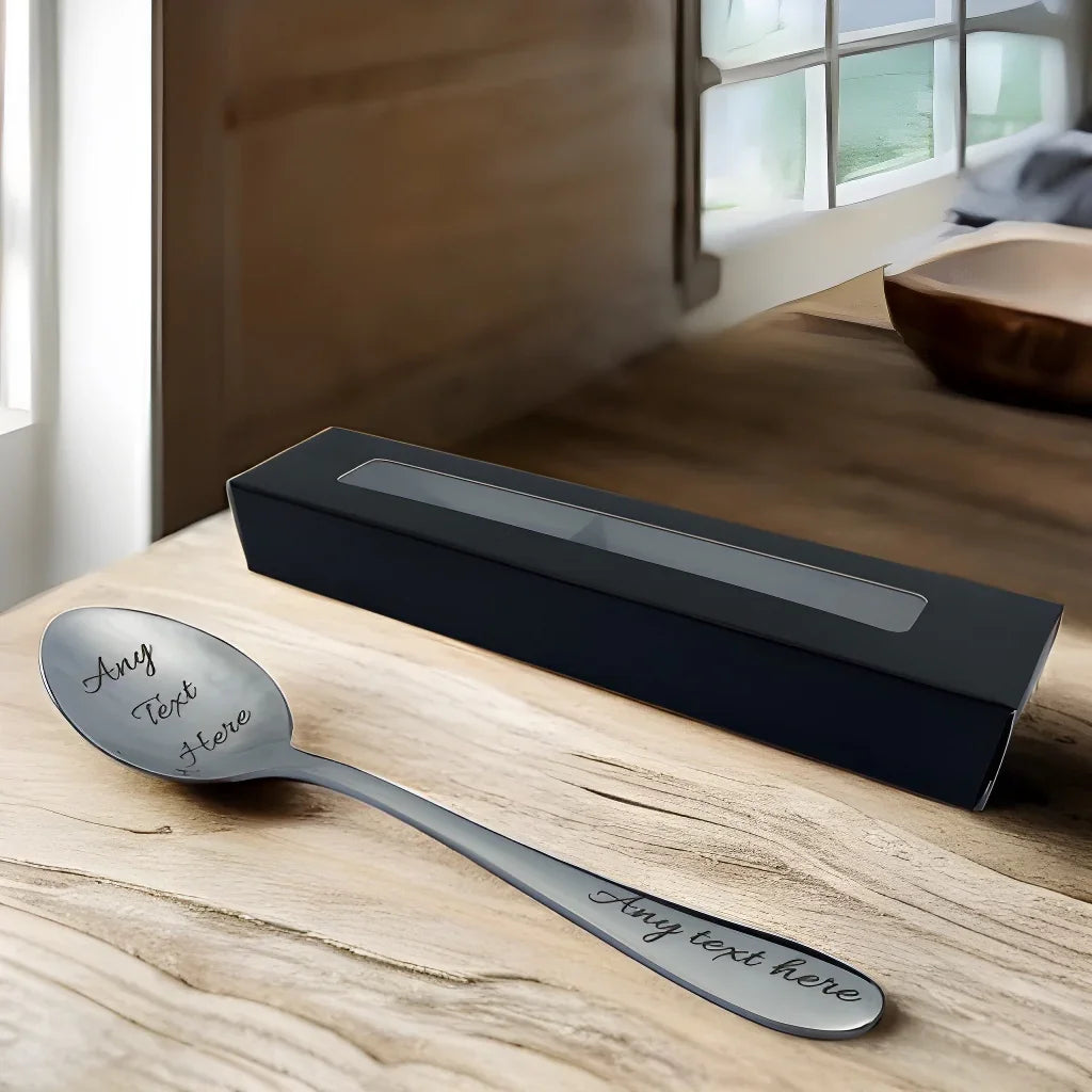 Personalised table spoon – Custom Engraved 18.5cm Spoon