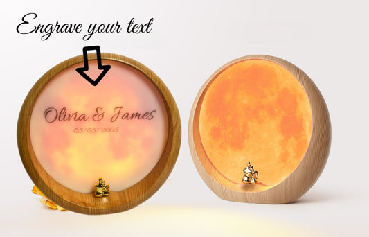 Personalized Moon Lamp with Photo & Text – Unique Custom Gift for Loved Ones