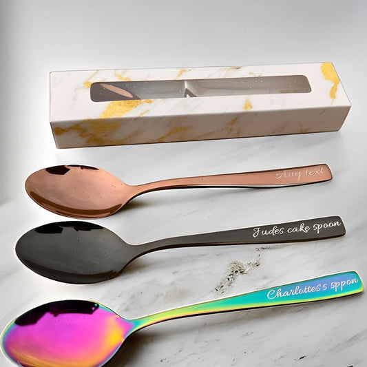 Personalised Engraved Tea Spoon – Custom Text Gift Idea