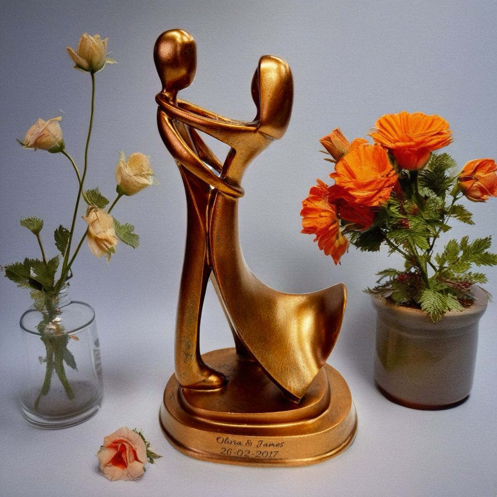 Engraved Dancing Couple Figurine – Romantic Anniversary Gift (23.5cm)