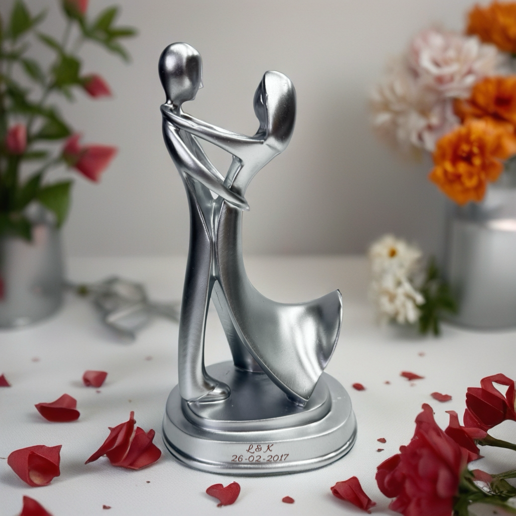Engraved Dancing Couple Figurine – Romantic Anniversary Gift (23.5cm)