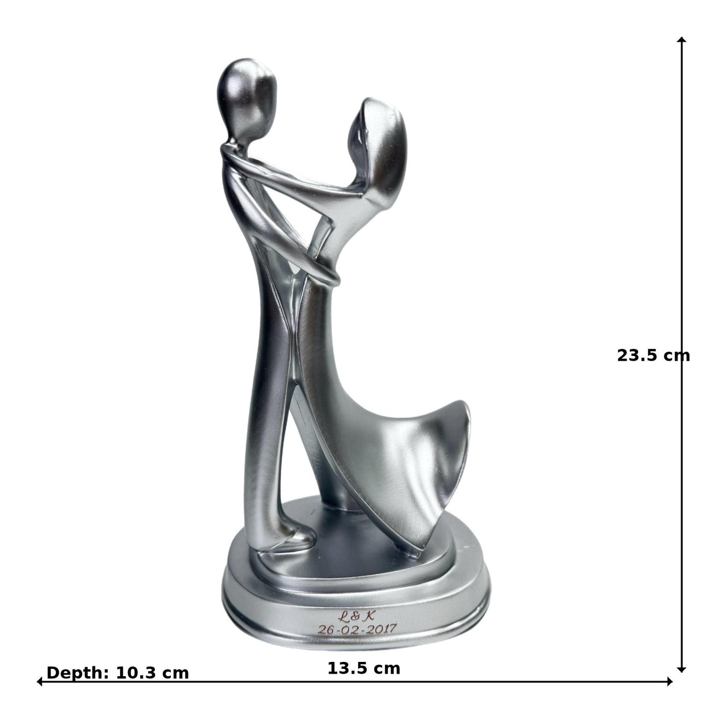 Engraved Dancing Couple Figurine – Romantic Anniversary Gift (23.5cm)