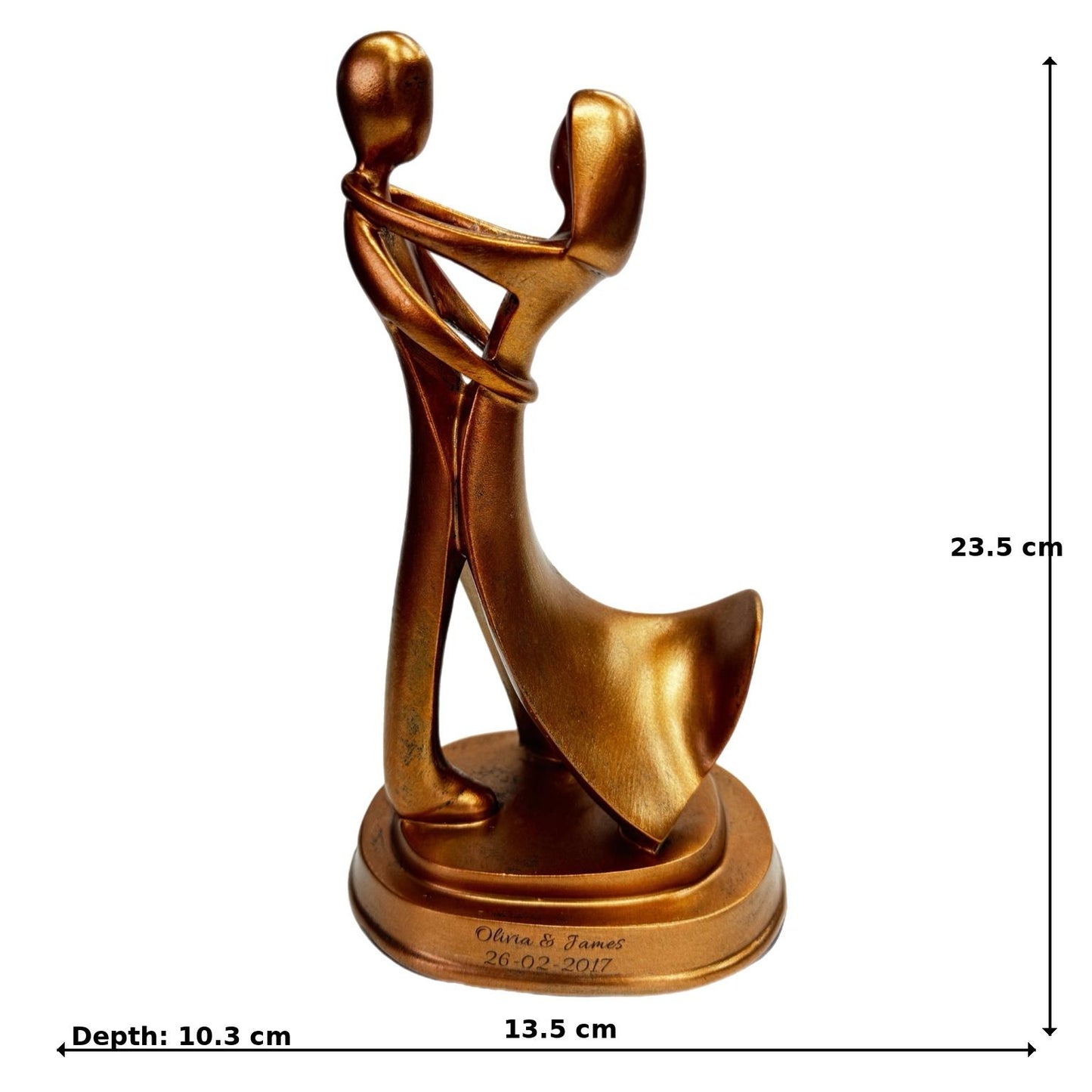 Engraved Dancing Couple Figurine – Romantic Anniversary Gift (23.5cm)