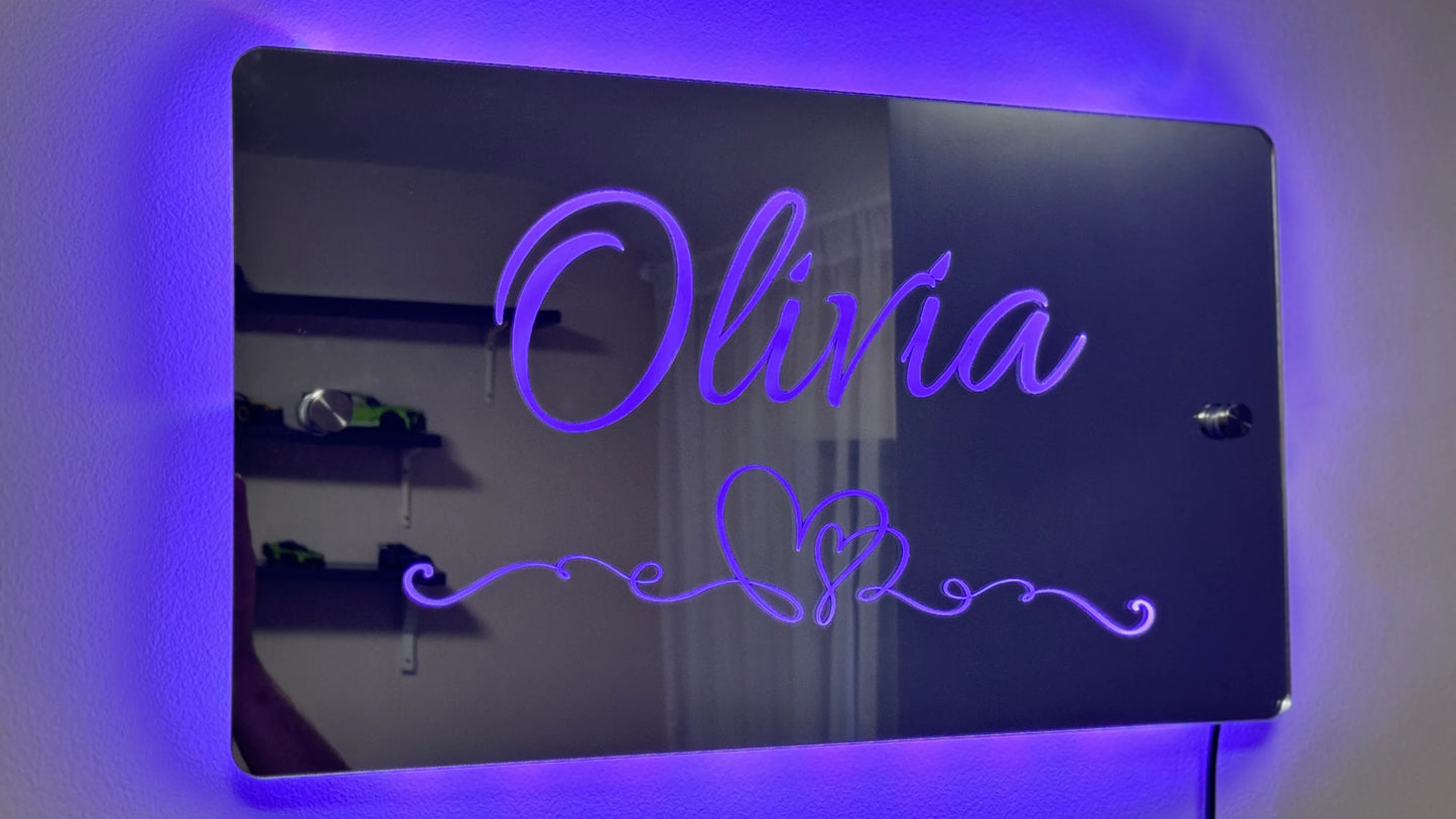 Personalised Name Mirror – Elegant Custom Wall Decor Gift