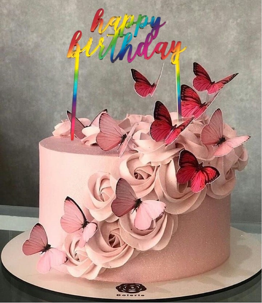 Happy Birthday Cake Toppers – Sparkle & Shine Celebration