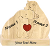 Custom Wooden Bear Family Puzzle with 2–7 Names – Gift for Family