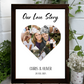 Custom Heart-Shaped Photo Collage Poster – Love Memory Gift