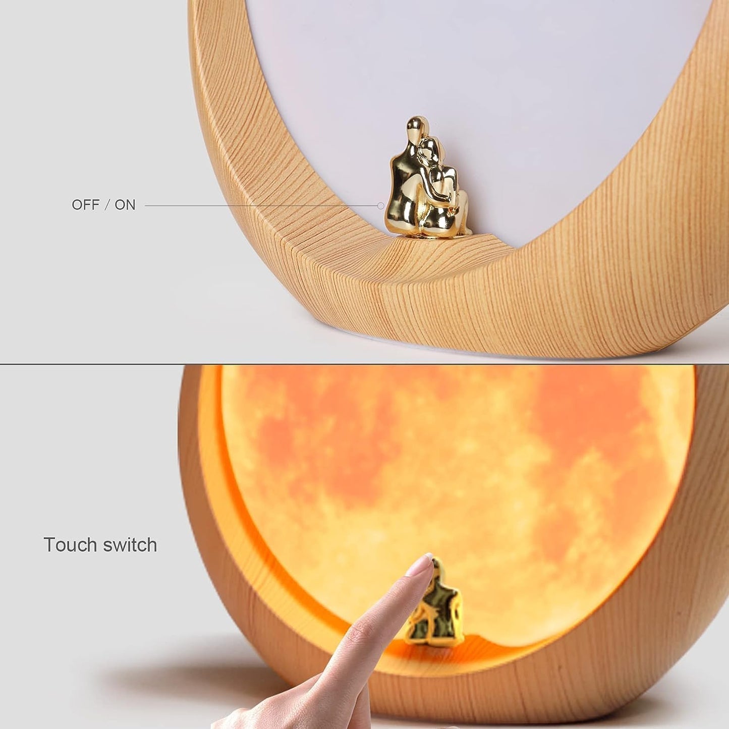 Personalized Moon Lamp with Photo & Text – Unique Custom Gift for Loved Ones