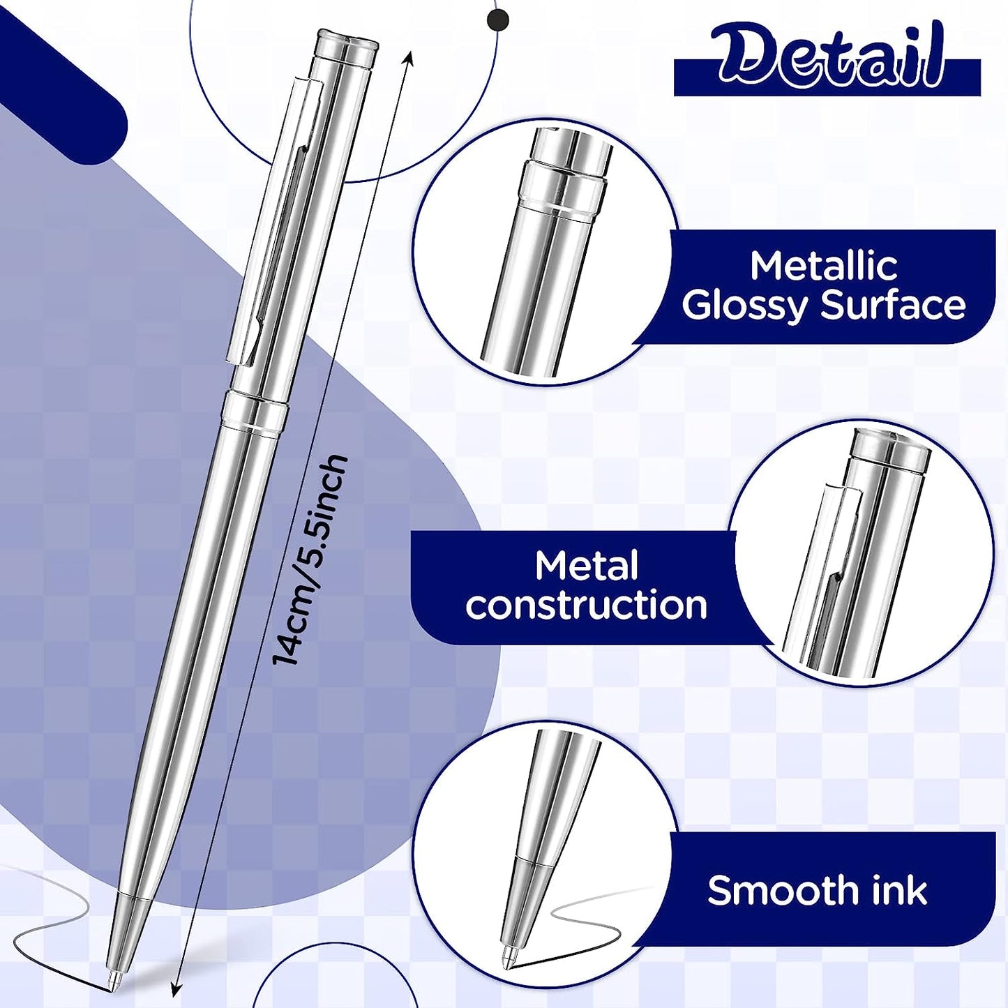 Personalised Engraved Luxury Metal Ballpoint Pen - Silver, Gold, Rainbow