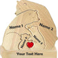 Custom Wooden Bear Family Puzzle with 2–7 Names – Gift for Family