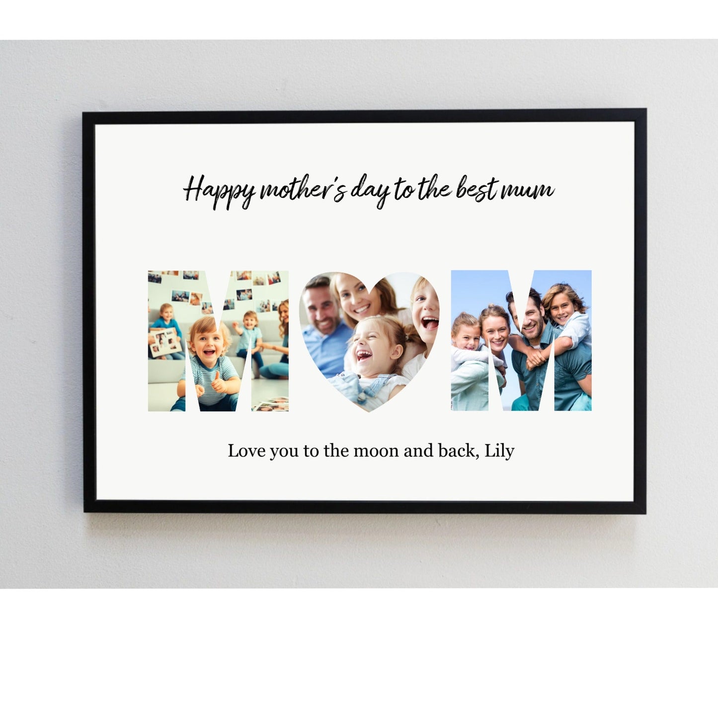 Custom Mum Poster with 3 Photos and Personalised Text