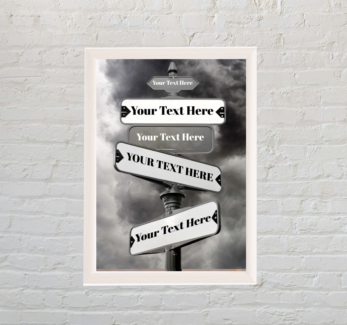 Custom Street Road Sign Poster - Personalized Wall Art