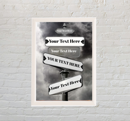 Custom Street Road Sign Poster - Personalized Wall Art