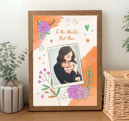 Floral MUM Poster with Photo Frame