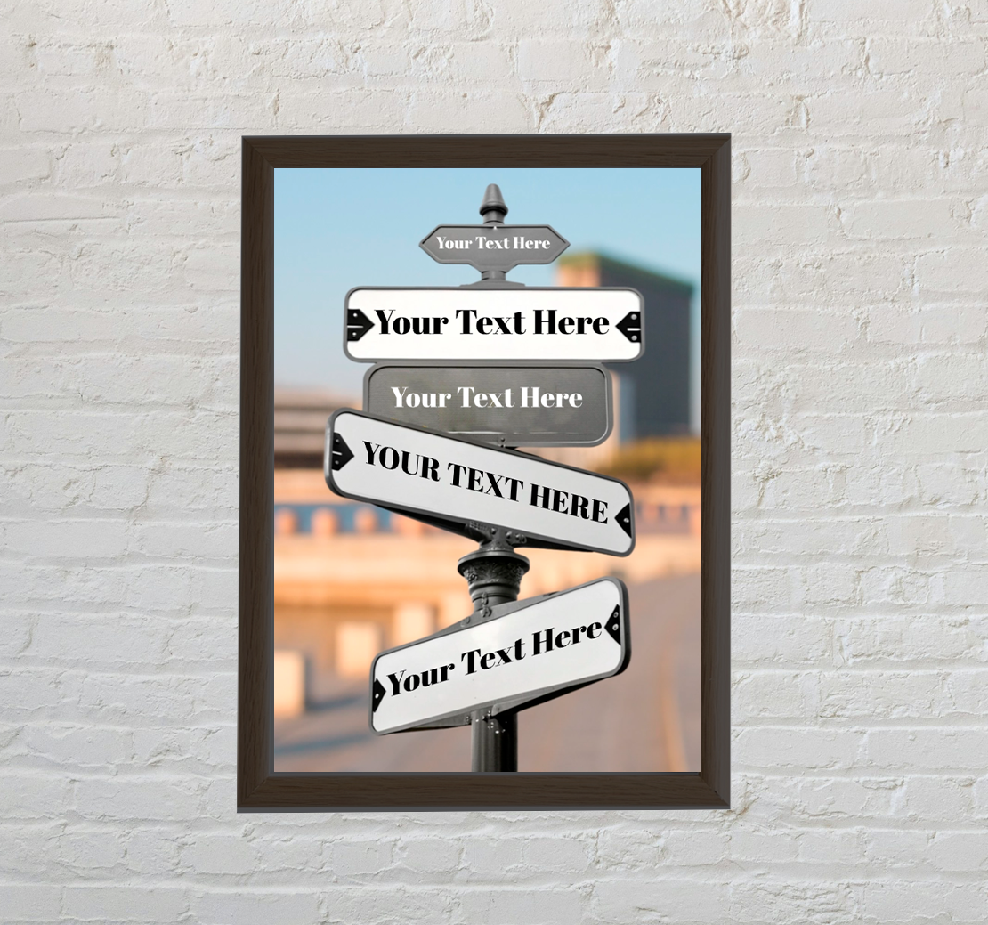 Custom Street Road Sign Poster - Personalized Wall Art