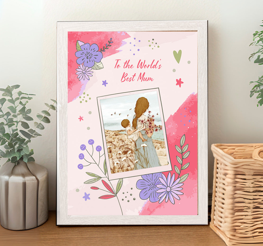 Floral MUM Poster with Photo Frame
