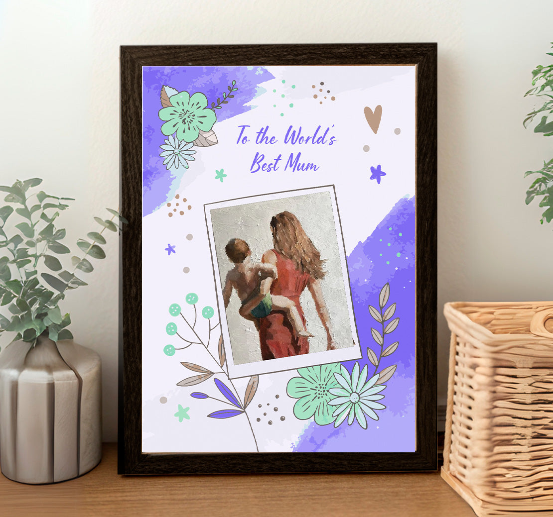 Floral MUM Poster with Photo Frame