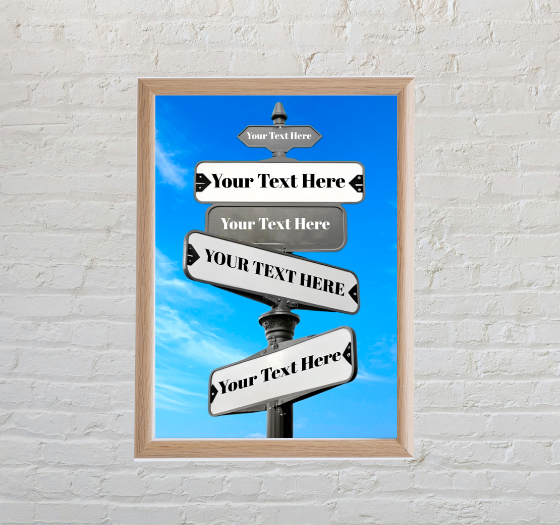 Custom Street Road Sign Poster - Personalized Wall Art