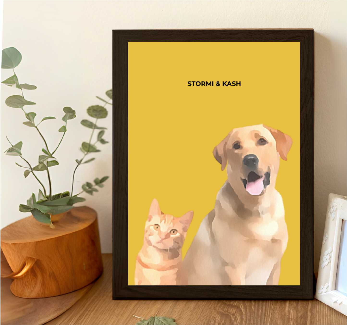 Custom Watercolor Minimalist Pet Portrait - Personalized Pet Art
