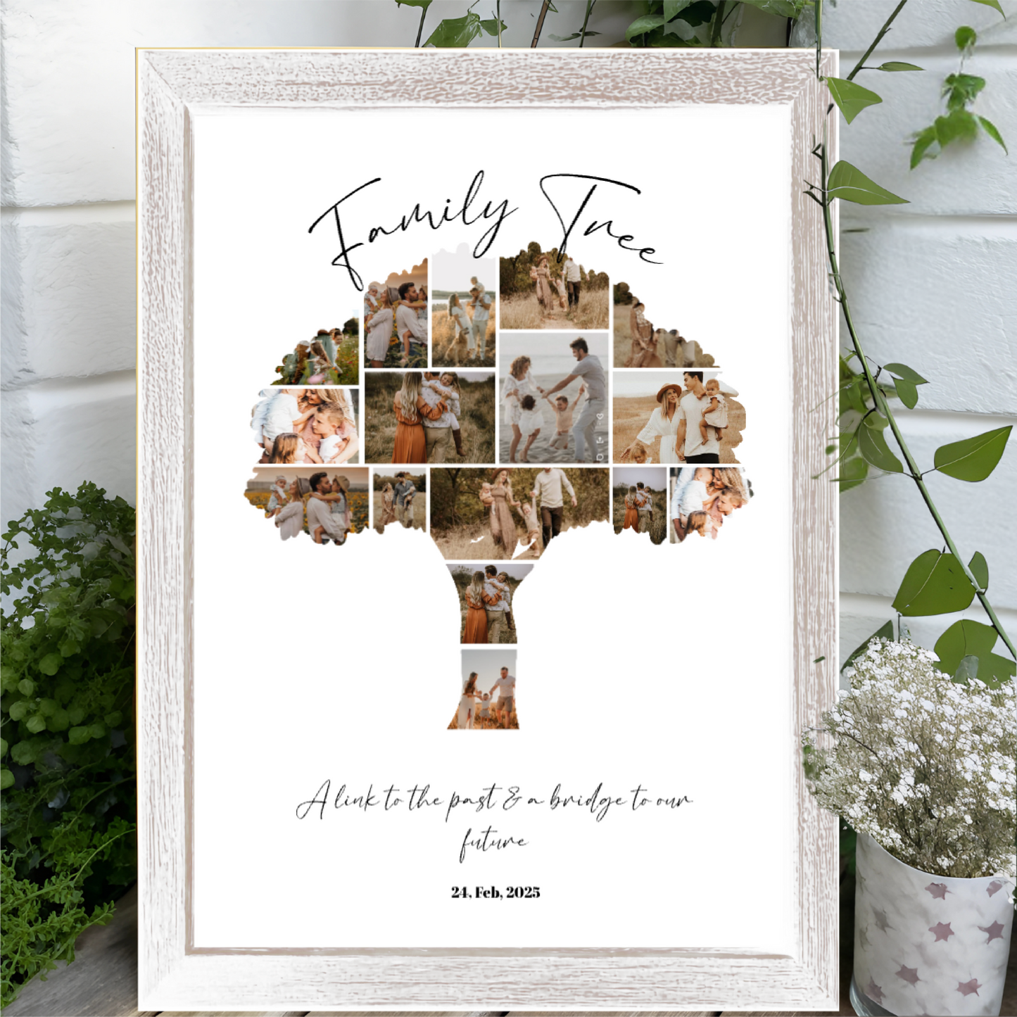Custom Family Tree Photo Collage Poster - Personalized Family Keepsake