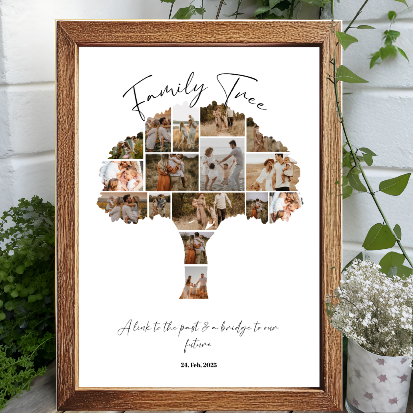 Custom Family Tree Photo Collage Poster - Personalized Family Keepsake