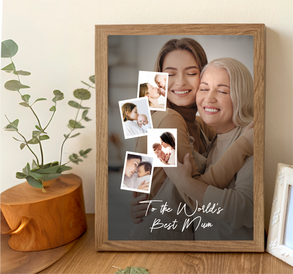 Modern Custom Memory Collage MUM Poster - Upload 5 Photos | Mother’s Day Gift