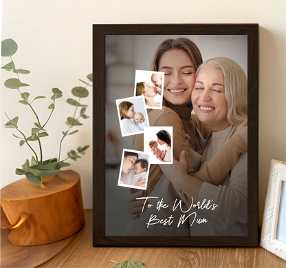 Modern Custom Memory Collage MUM Poster - Upload 5 Photos | Mother’s Day Gift