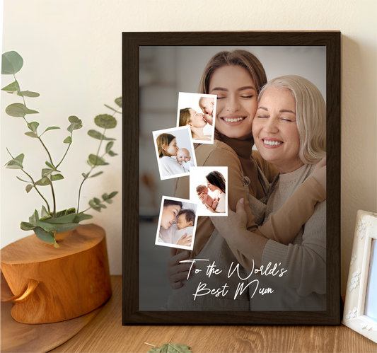 Modern Custom Memory Collage MUM Poster - Upload 5 Photos | Mother’s Day Gift
