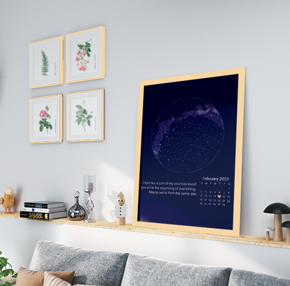 Star Map Poster Sky Full of Memories