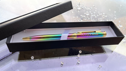 30 Personalised Engraved Luxury Metal Ballpoint Pen - Silver, Gold, Rainbow