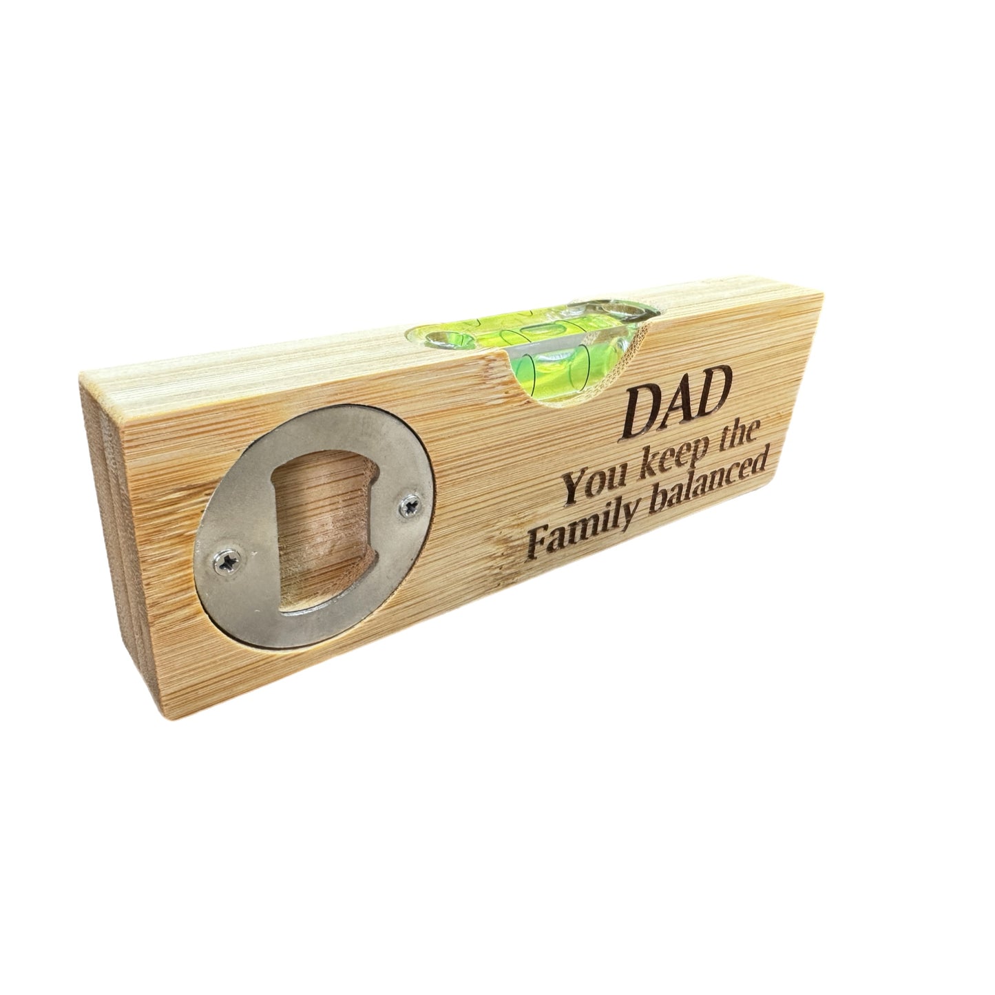 Personalised Spirit Level & Bottle Opener – Gift for Dad or Grandad