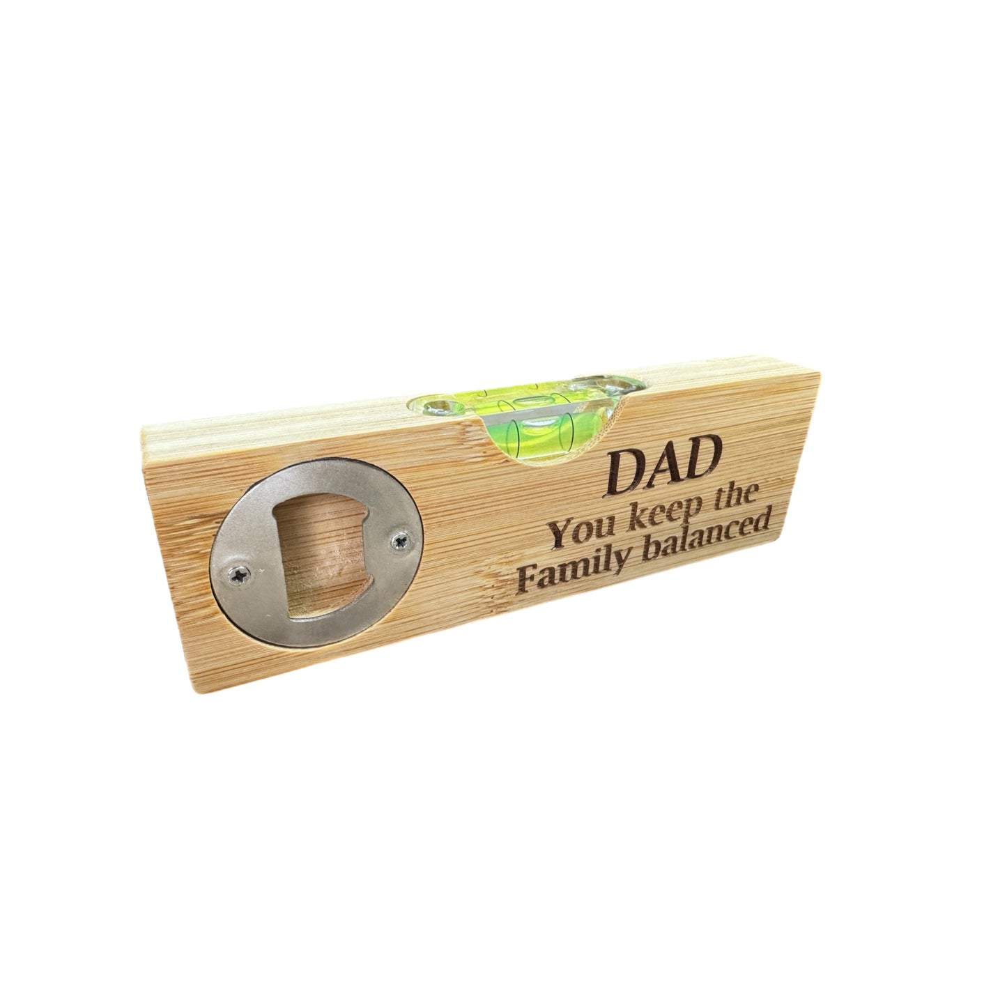 Personalised Spirit Level & Bottle Opener – Gift for Dad or Grandad