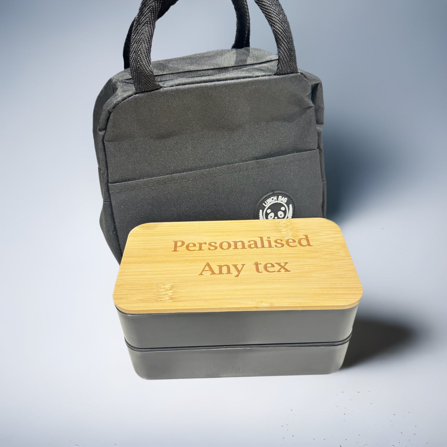 Personalised Lunch Box Container with Engraved "Dad Team" Design - Stylish Bento Box Set for Father's Day Gift with Personalised Lunch Box