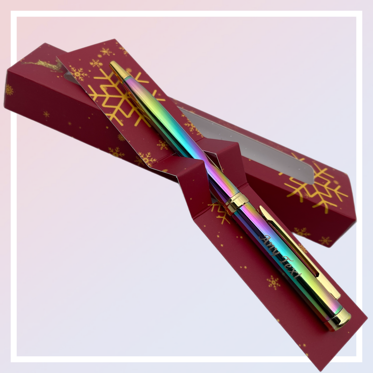 30 Personalised Engraved Luxury Metal Ballpoint Pen - Silver, Gold, Rainbow