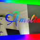 Custom Engraved LED Mirror – Remote Control, Rainbow Light