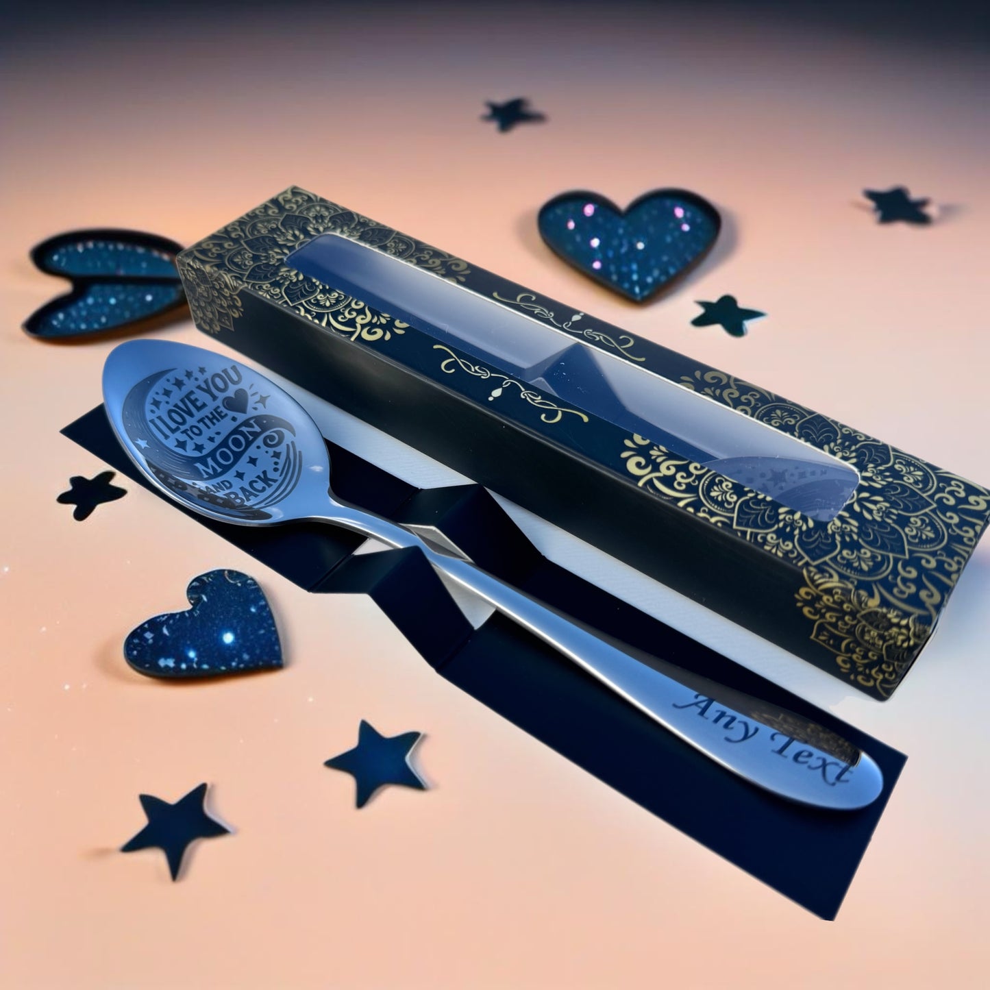 Engraved Gift Spoon – Personal Message & Moon Design