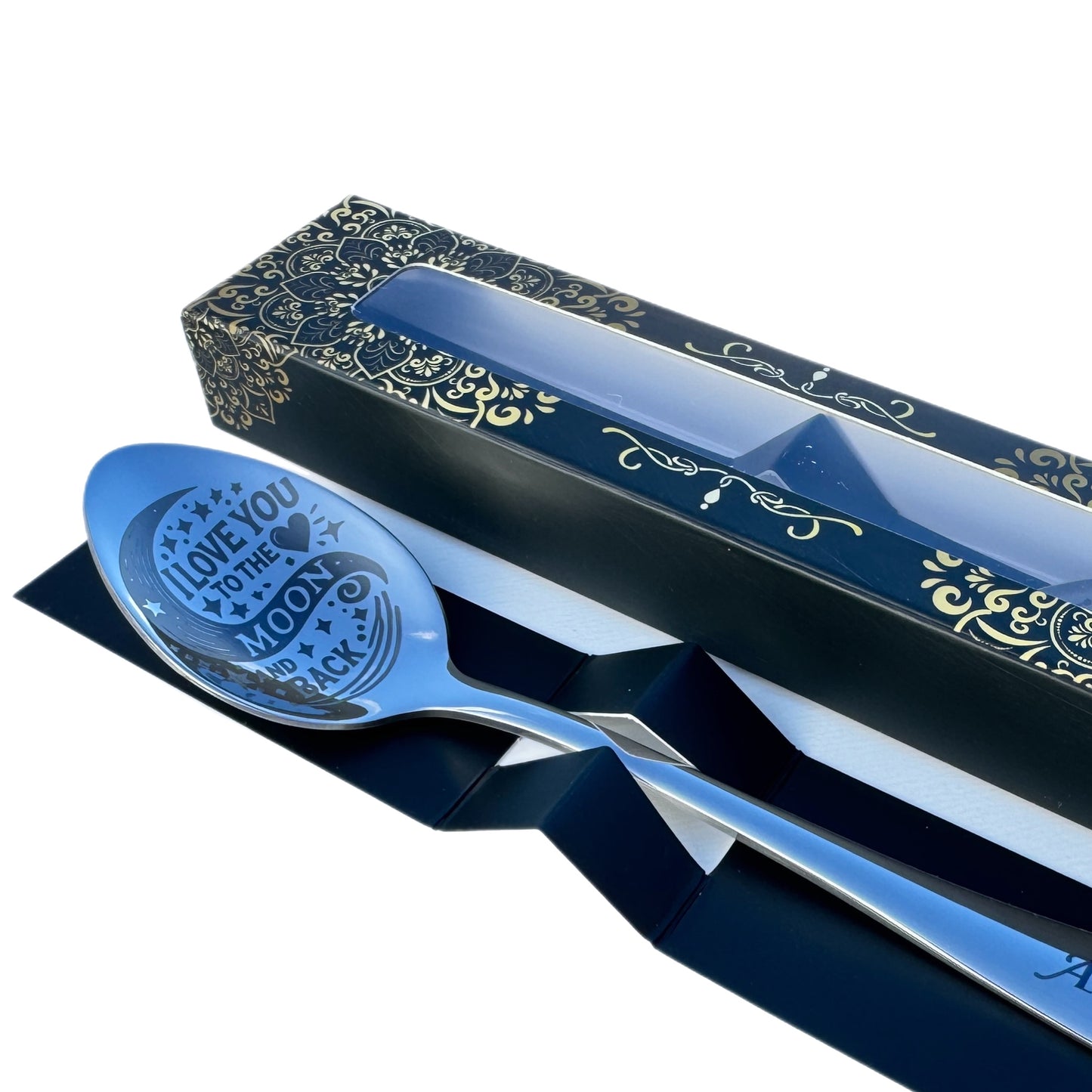 Engraved Gift Spoon – Personal Message & Moon Design