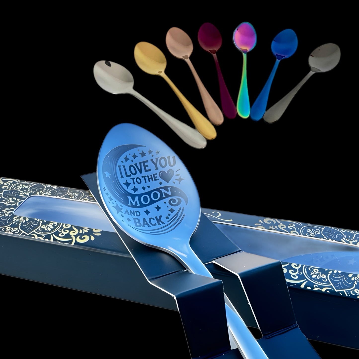 Engraved Gift Spoon – Personal Message & Moon Design