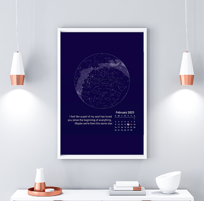 Star Map Poster Sky Full of Memories