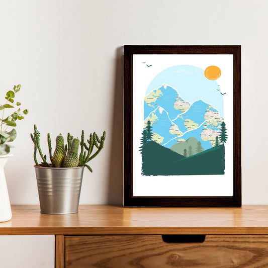 Custom Adventure Map Poster Design - 4 Memory Areas | Personalized Travel Keepsake
